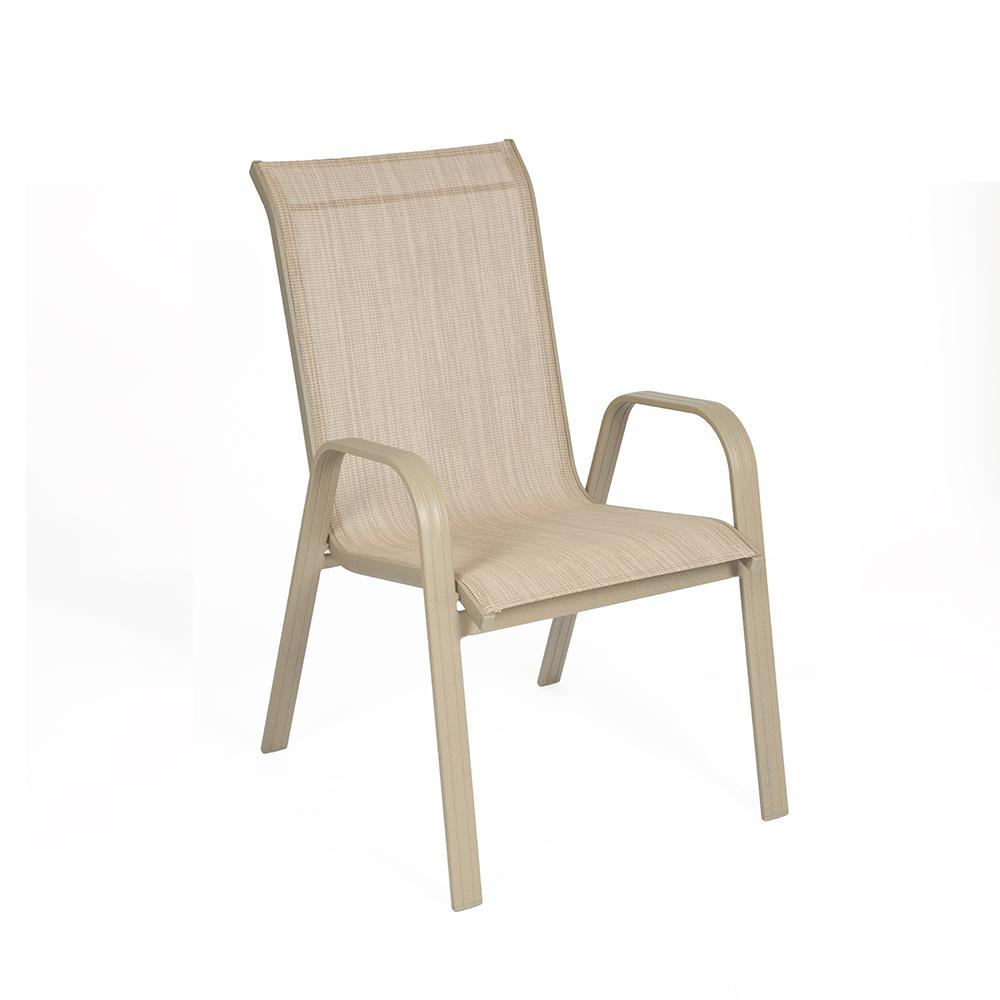 Cadeira Empilhável Summer - Tela Cinza Mesclado - Alumínio Cinza Urbano