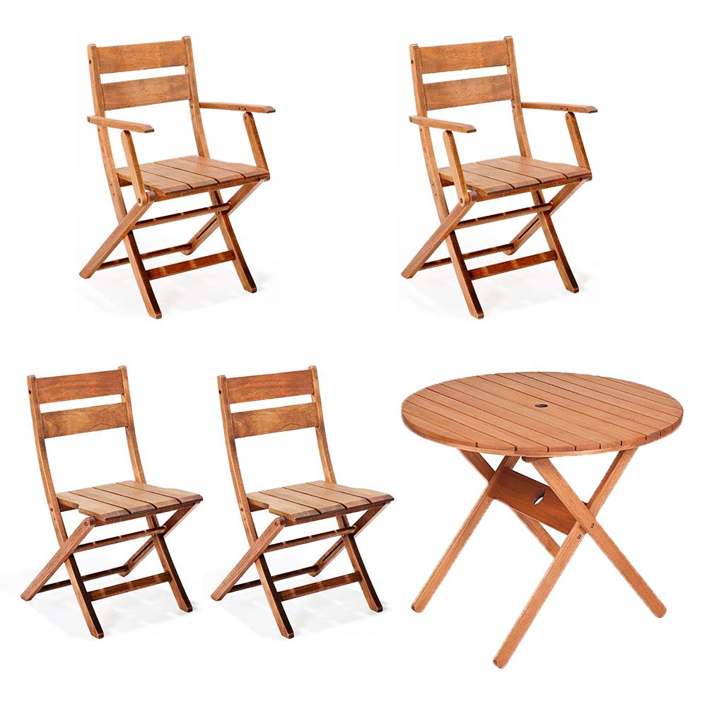 Conjunto De Mesa E 4 Cadeiras Para Varanda Ou Área Externa
