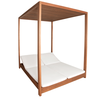 Gazebo com Espreguiçadeira Dupla (com almofada e cortinas)