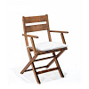 Cadeira Dobrável Verona com Braços com almofada Polisten Nogueira